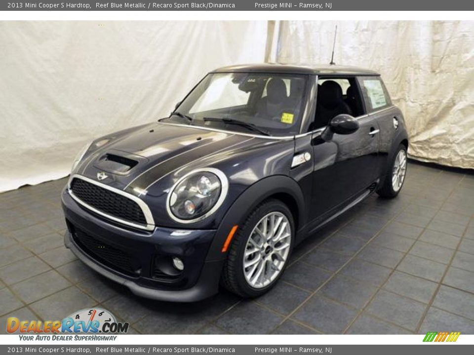 2013 Mini Cooper S Hardtop Reef Blue Metallic / Recaro Sport Black/Dinamica Photo #1