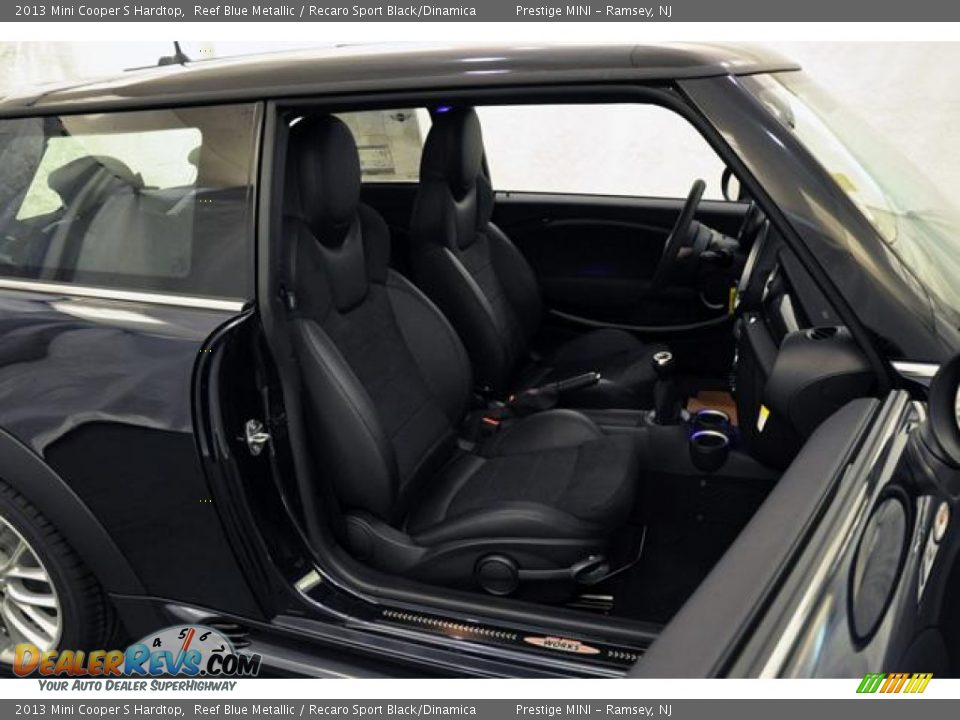 2013 Mini Cooper S Hardtop Reef Blue Metallic / Recaro Sport Black/Dinamica Photo #28