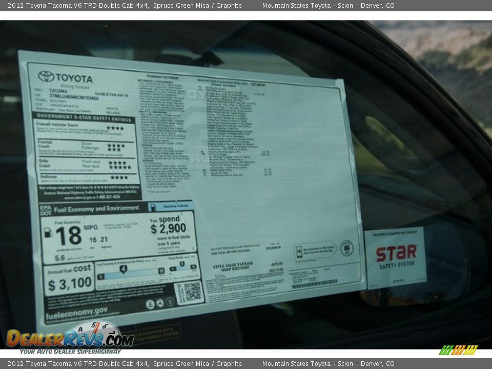 2012 Toyota Tacoma V6 TRD Double Cab 4x4 Spruce Green Mica / Graphite Photo #10