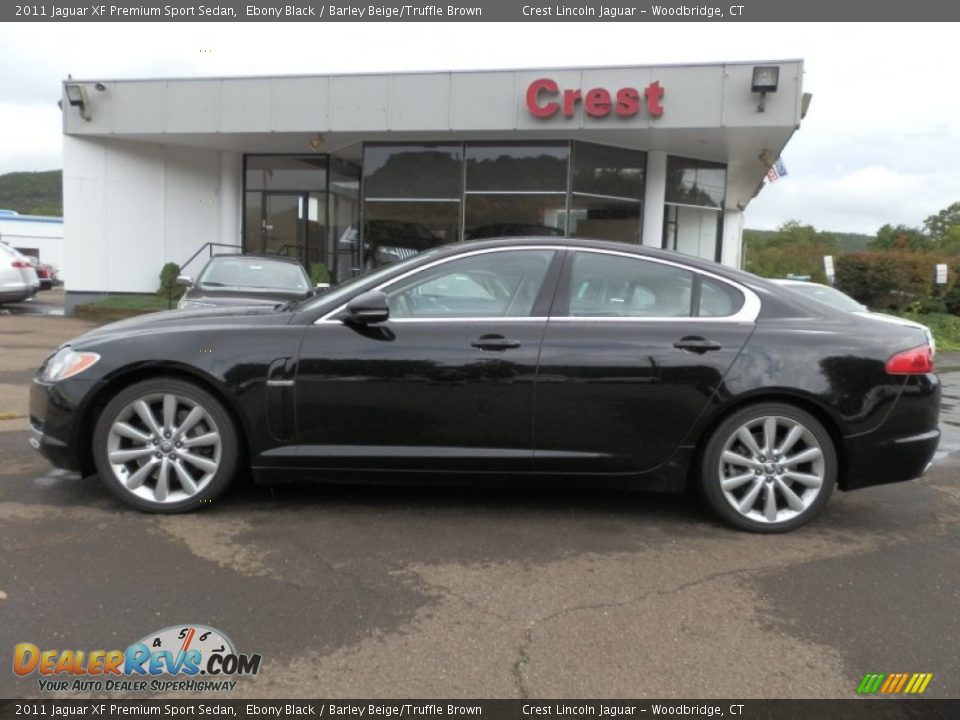 2011 Jaguar XF Premium Sport Sedan Ebony Black / Barley Beige/Truffle Brown Photo #1