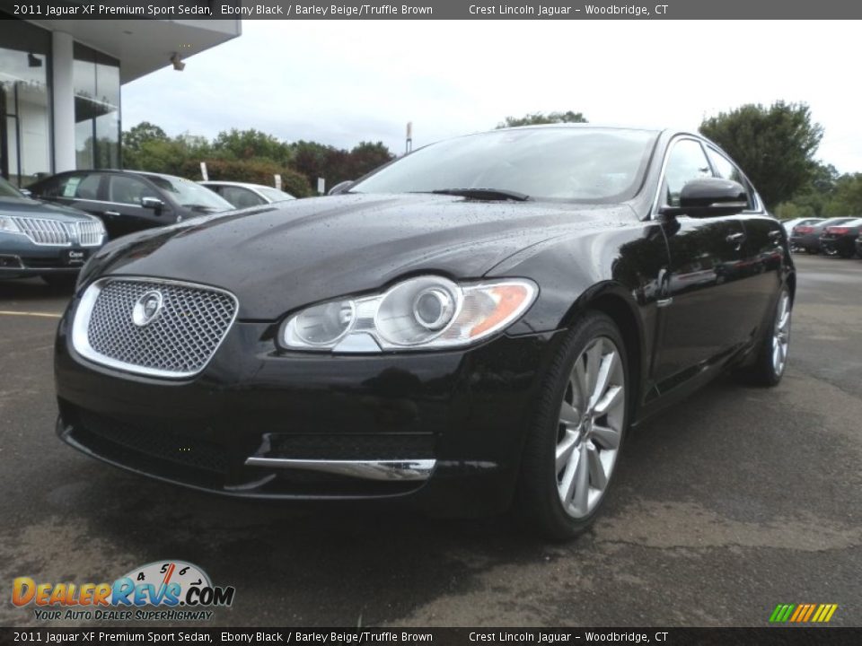 2011 Jaguar XF Premium Sport Sedan Ebony Black / Barley Beige/Truffle Brown Photo #2