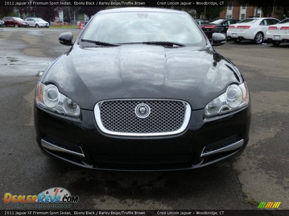 2011 Jaguar XF Premium Sport Sedan Ebony Black / Barley Beige/Truffle Brown Photo #3