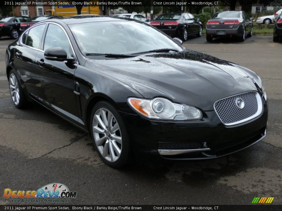 2011 Jaguar XF Premium Sport Sedan Ebony Black / Barley Beige/Truffle Brown Photo #4