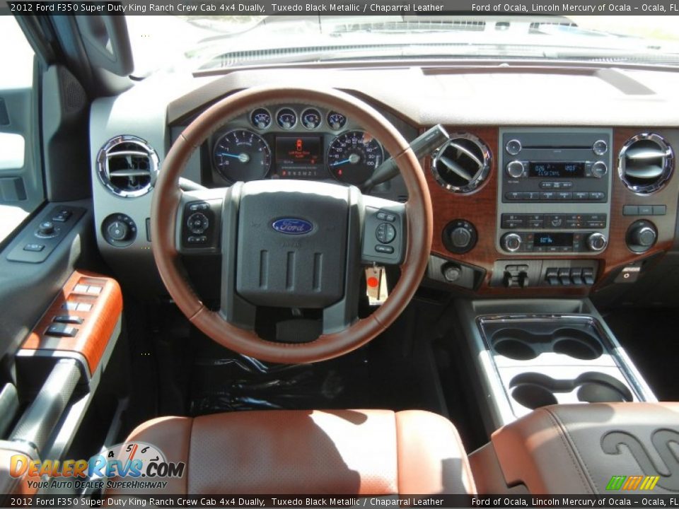 2012 Ford F350 Super Duty King Ranch Crew Cab 4x4 Dually Tuxedo Black Metallic / Chaparral Leather Photo #7