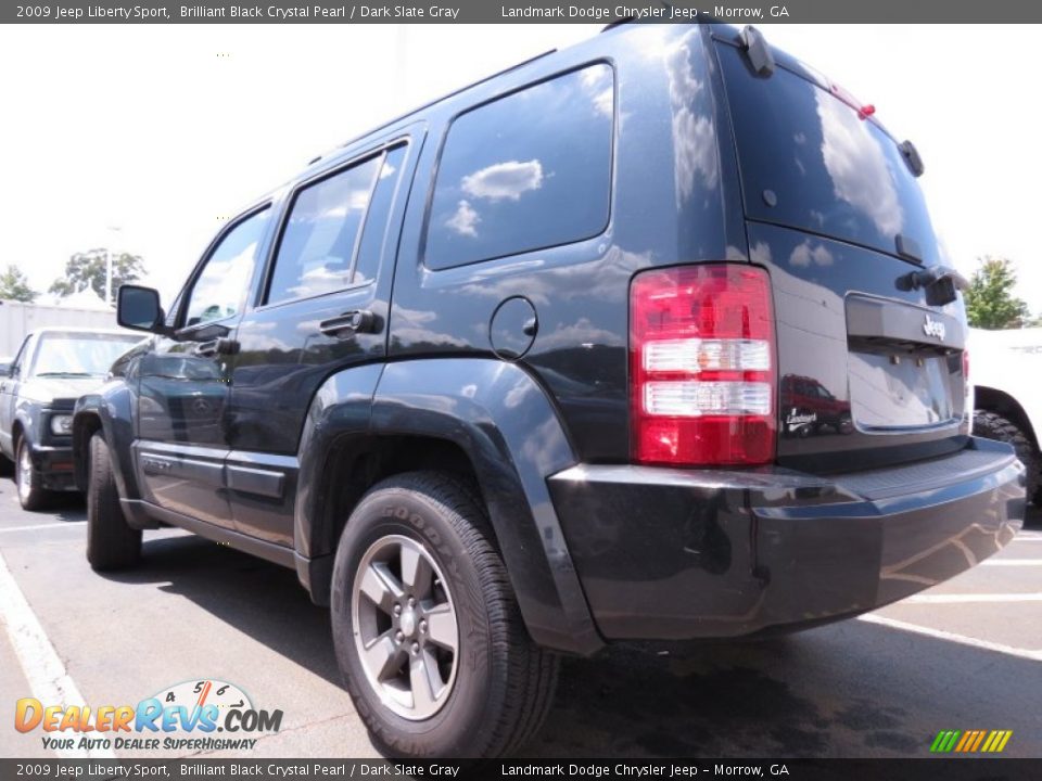 2009 Jeep Liberty Sport Brilliant Black Crystal Pearl / Dark Slate Gray Photo #2