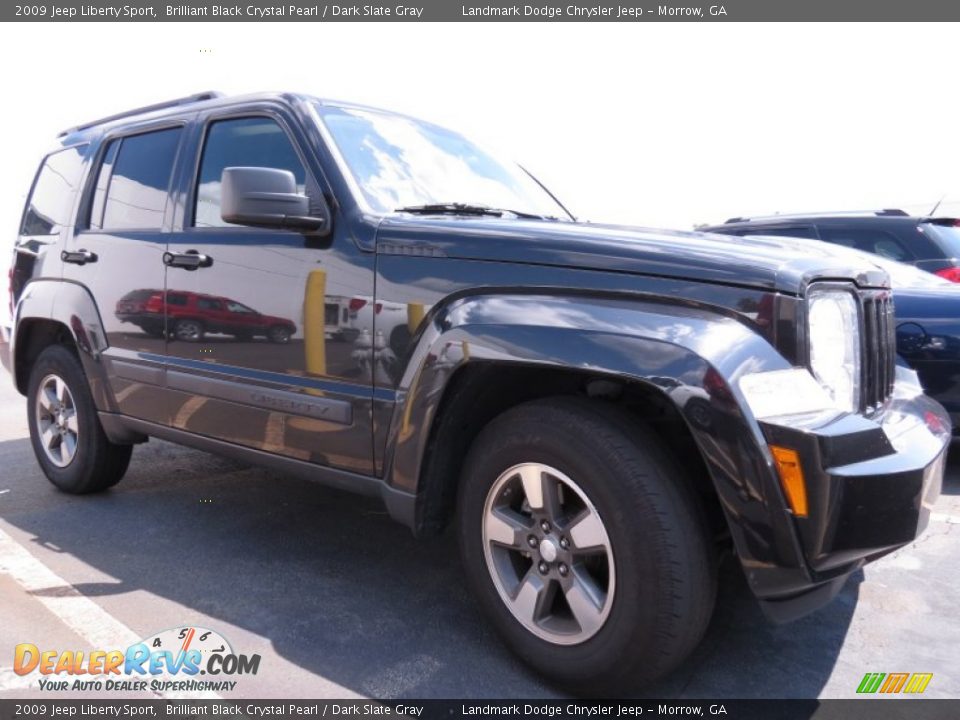 2009 Jeep Liberty Sport Brilliant Black Crystal Pearl / Dark Slate Gray Photo #4