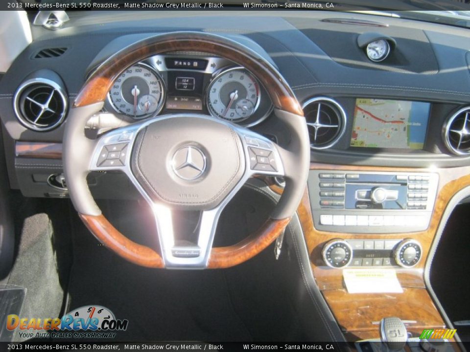 2013 Mercedes-Benz SL 550 Roadster Matte Shadow Grey Metallic / Black Photo #6