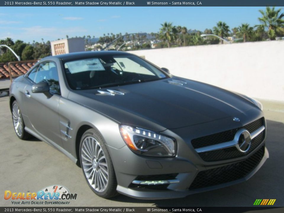 2013 Mercedes-Benz SL 550 Roadster Matte Shadow Grey Metallic / Black Photo #14