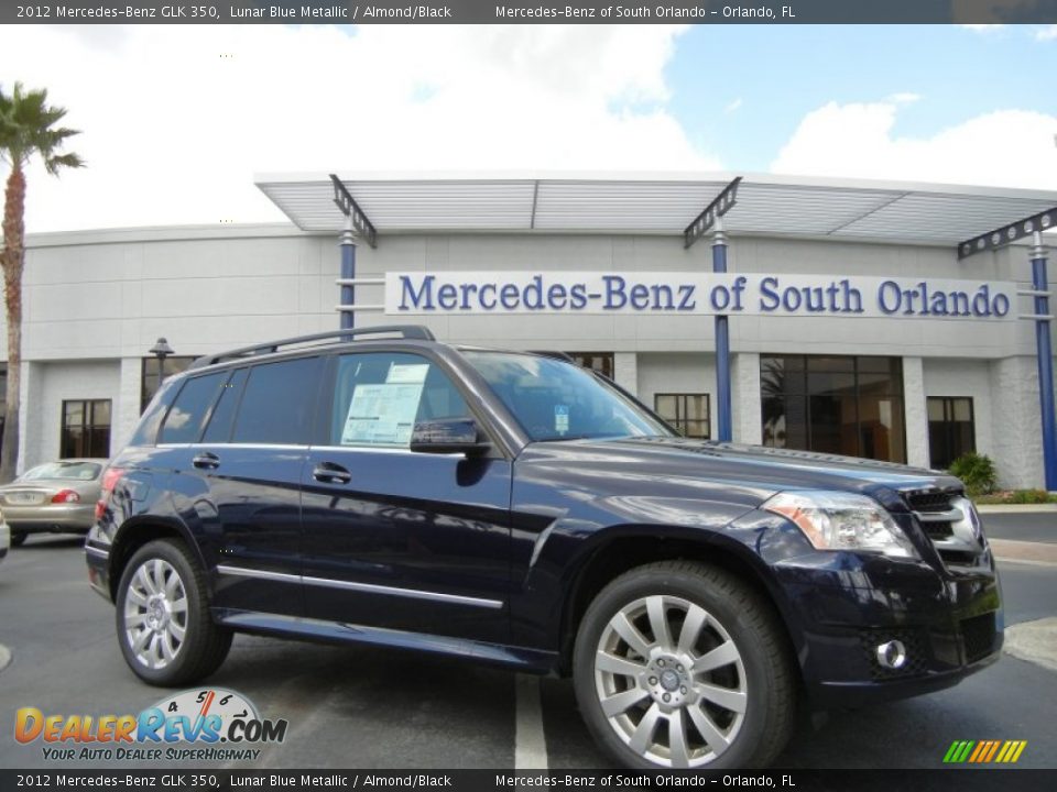 2012 Mercedes-Benz GLK 350 Lunar Blue Metallic / Almond/Black Photo #2