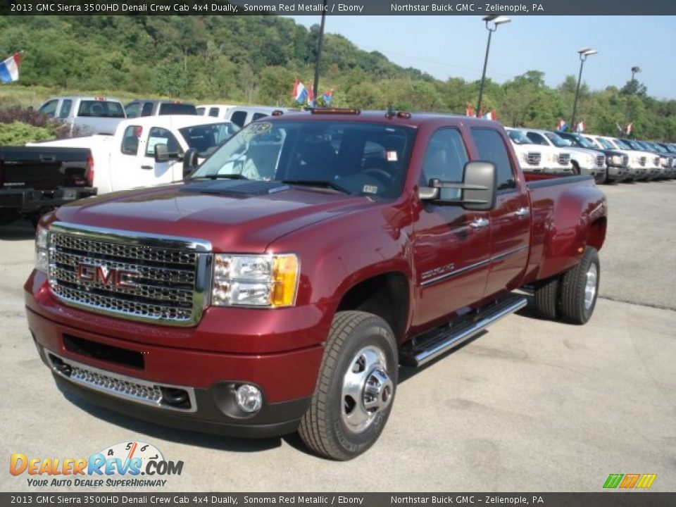 2013 GMC Sierra 3500HD Denali Crew Cab 4x4 Dually Sonoma Red Metallic / Ebony Photo #2