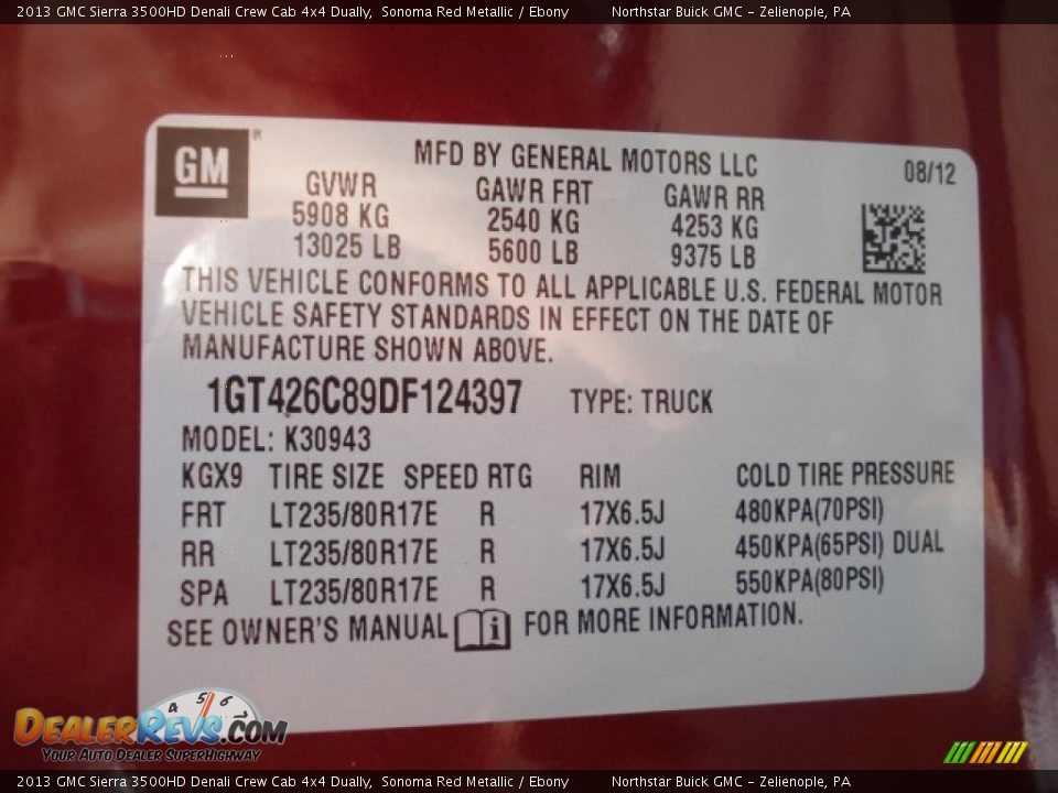 2013 GMC Sierra 3500HD Denali Crew Cab 4x4 Dually Sonoma Red Metallic / Ebony Photo #20