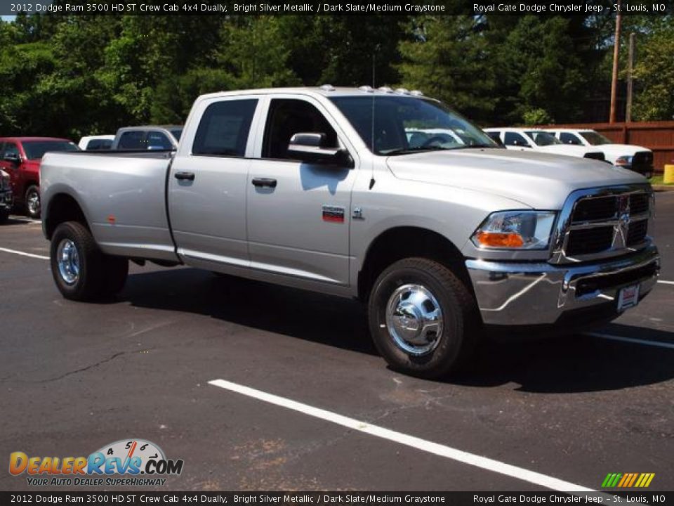 2012 Dodge Ram 3500 HD ST Crew Cab 4x4 Dually Bright Silver Metallic / Dark Slate/Medium Graystone Photo #2