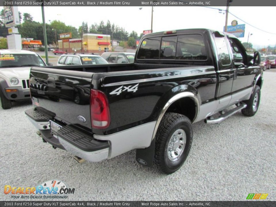 2003 Ford F250 Super Duty XLT SuperCab 4x4 Black / Medium Flint Grey Photo #5