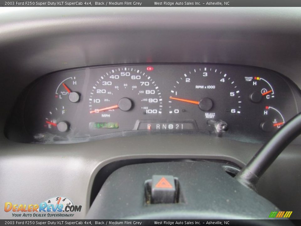 2003 Ford F250 Super Duty XLT SuperCab 4x4 Black / Medium Flint Grey Photo #25