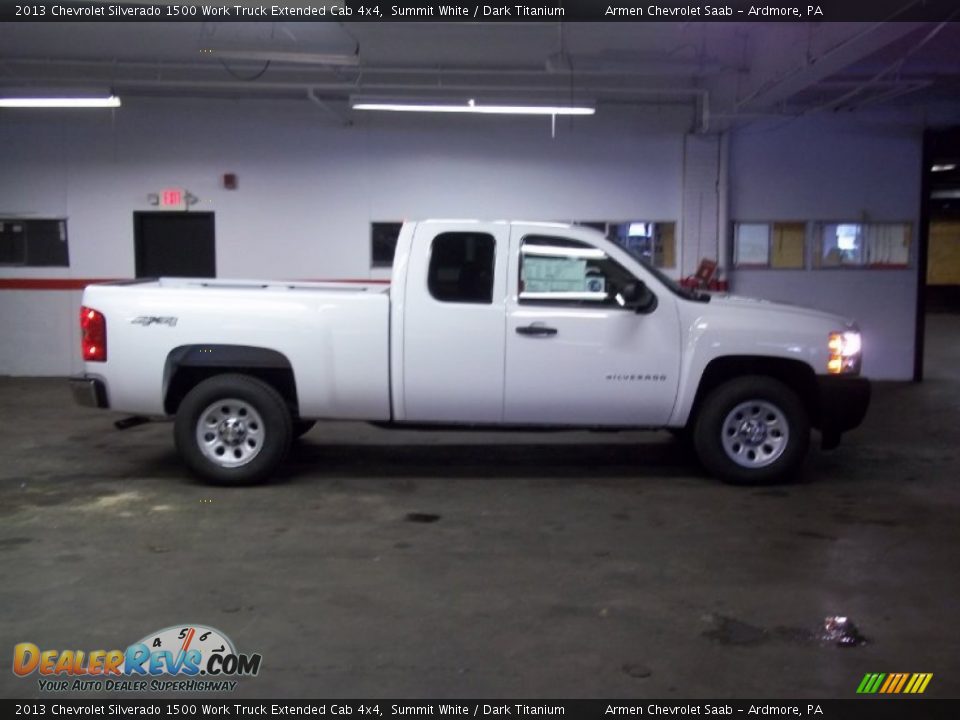 2013 Chevrolet Silverado 1500 Work Truck Extended Cab 4x4 Summit White / Dark Titanium Photo #4