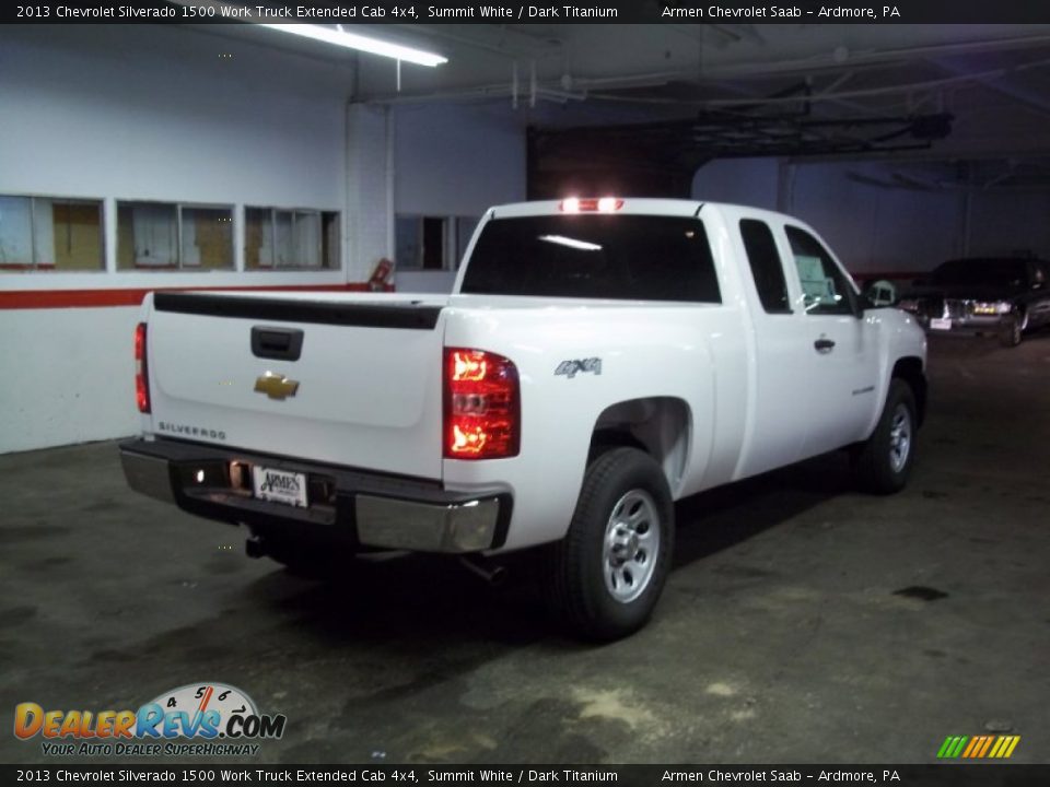 2013 Chevrolet Silverado 1500 Work Truck Extended Cab 4x4 Summit White / Dark Titanium Photo #5
