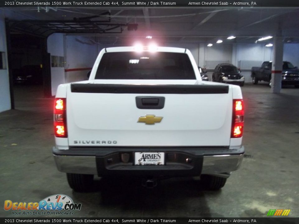 2013 Chevrolet Silverado 1500 Work Truck Extended Cab 4x4 Summit White / Dark Titanium Photo #6