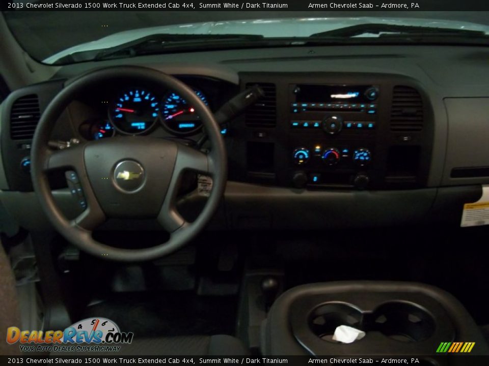 2013 Chevrolet Silverado 1500 Work Truck Extended Cab 4x4 Summit White / Dark Titanium Photo #9