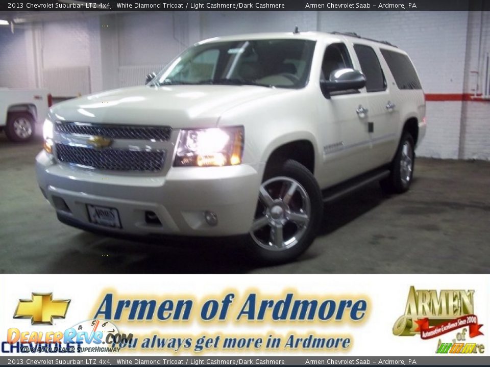 2013 Chevrolet Suburban LTZ 4x4 White Diamond Tricoat / Light Cashmere/Dark Cashmere Photo #1