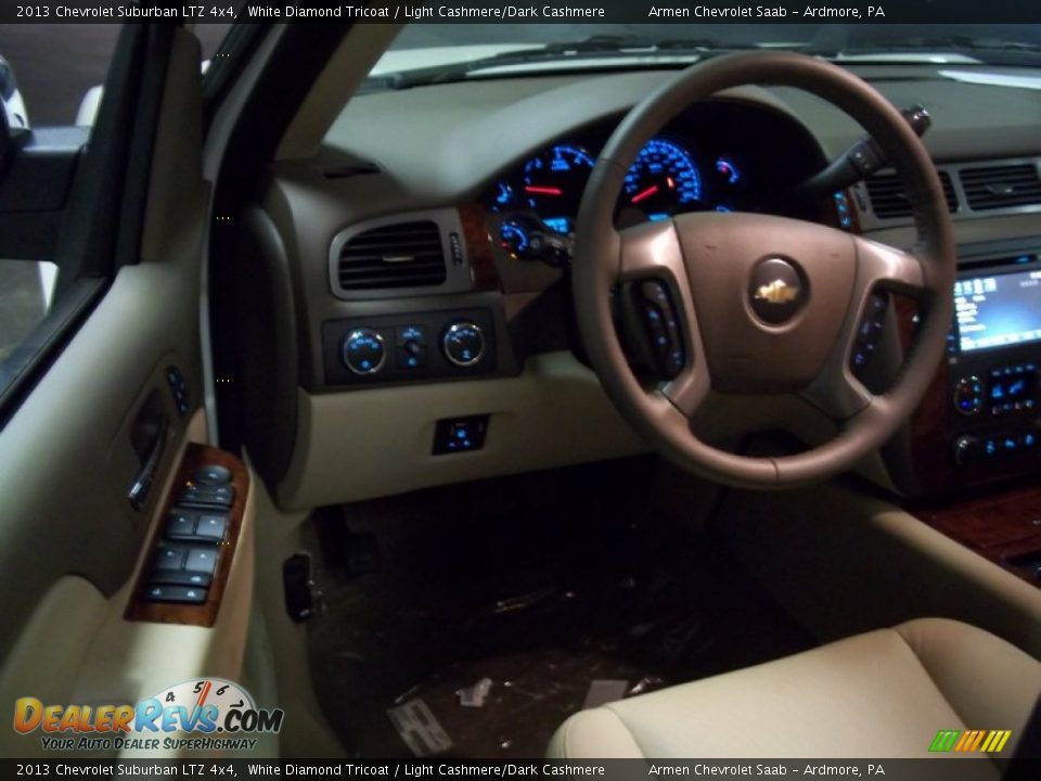 2013 Chevrolet Suburban LTZ 4x4 White Diamond Tricoat / Light Cashmere/Dark Cashmere Photo #7