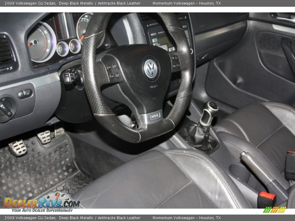 2009 Volkswagen GLI Sedan Deep Black Metallic / Anthracite Black Leather Photo #8