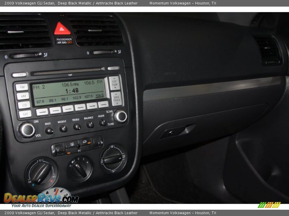 2009 Volkswagen GLI Sedan Deep Black Metallic / Anthracite Black Leather Photo #12
