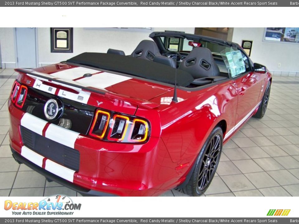 2013 Ford Mustang Shelby GT500 SVT Performance Package Convertible Red Candy Metallic / Shelby Charcoal Black/White Accent Recaro Sport Seats Photo #5
