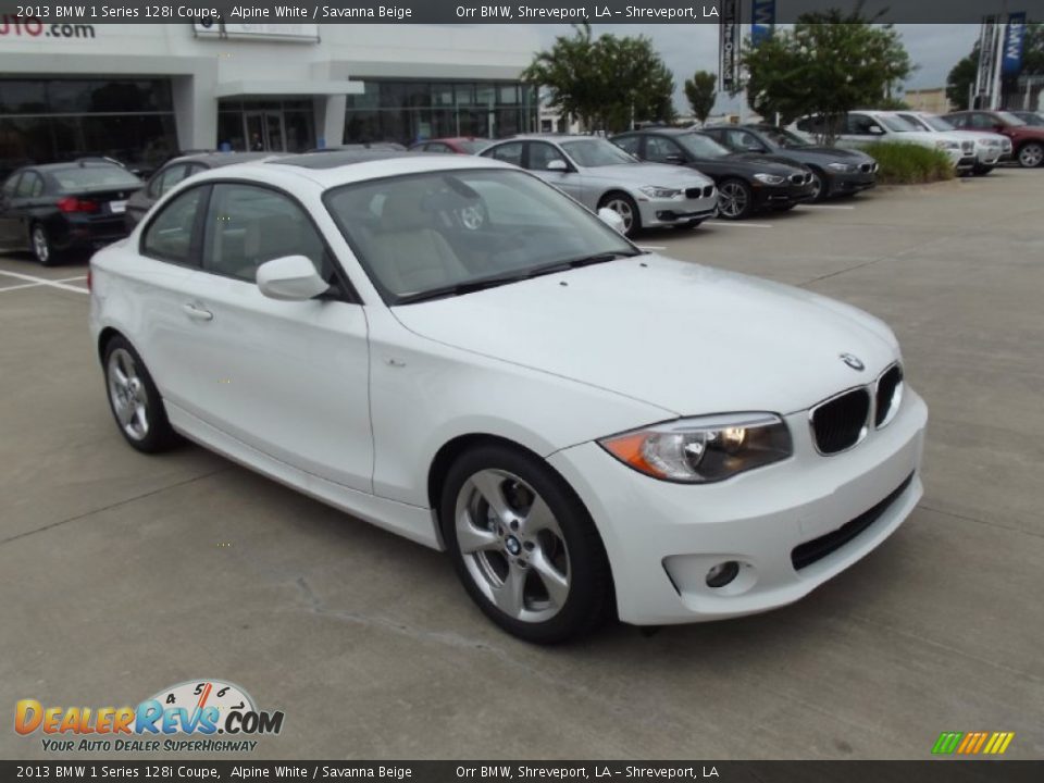 2013 BMW 1 Series 128i Coupe Alpine White / Savanna Beige Photo #2