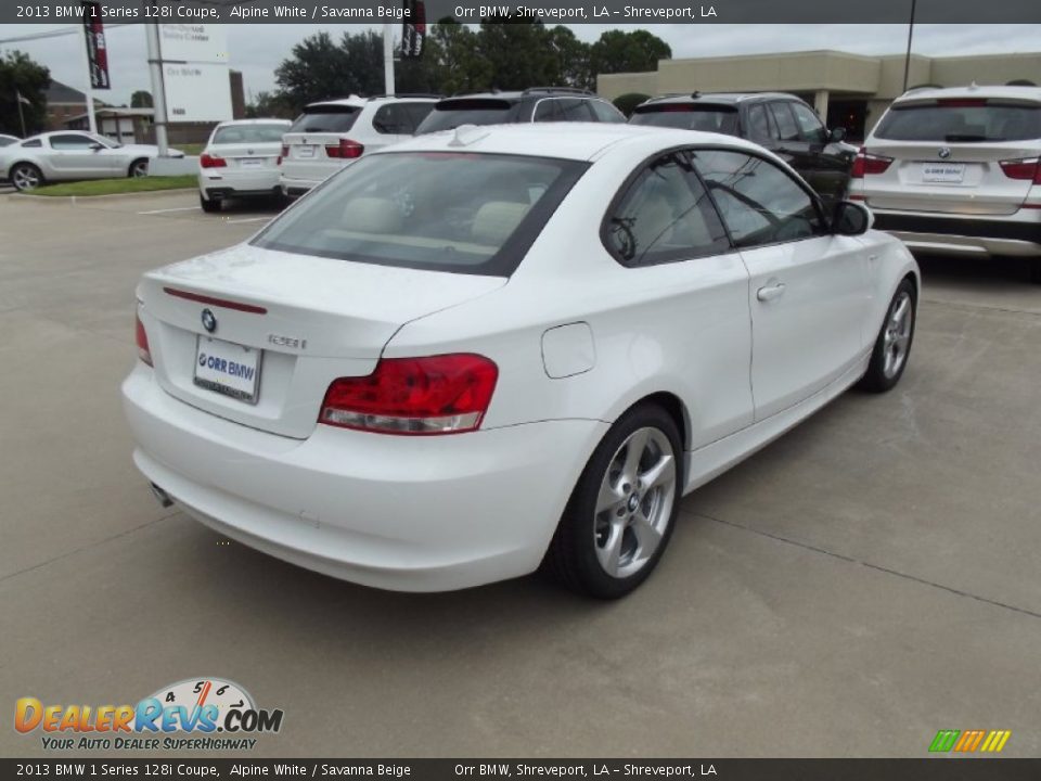 2013 BMW 1 Series 128i Coupe Alpine White / Savanna Beige Photo #3