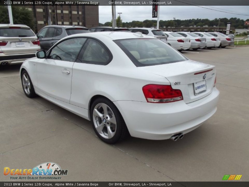 2013 BMW 1 Series 128i Coupe Alpine White / Savanna Beige Photo #4