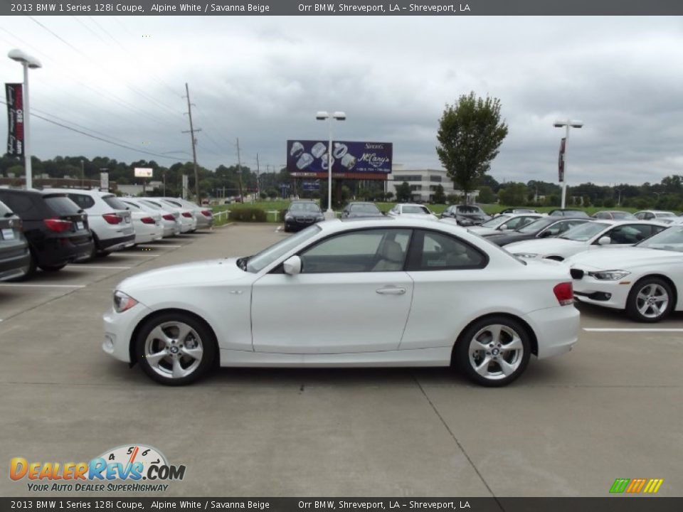 2013 BMW 1 Series 128i Coupe Alpine White / Savanna Beige Photo #5