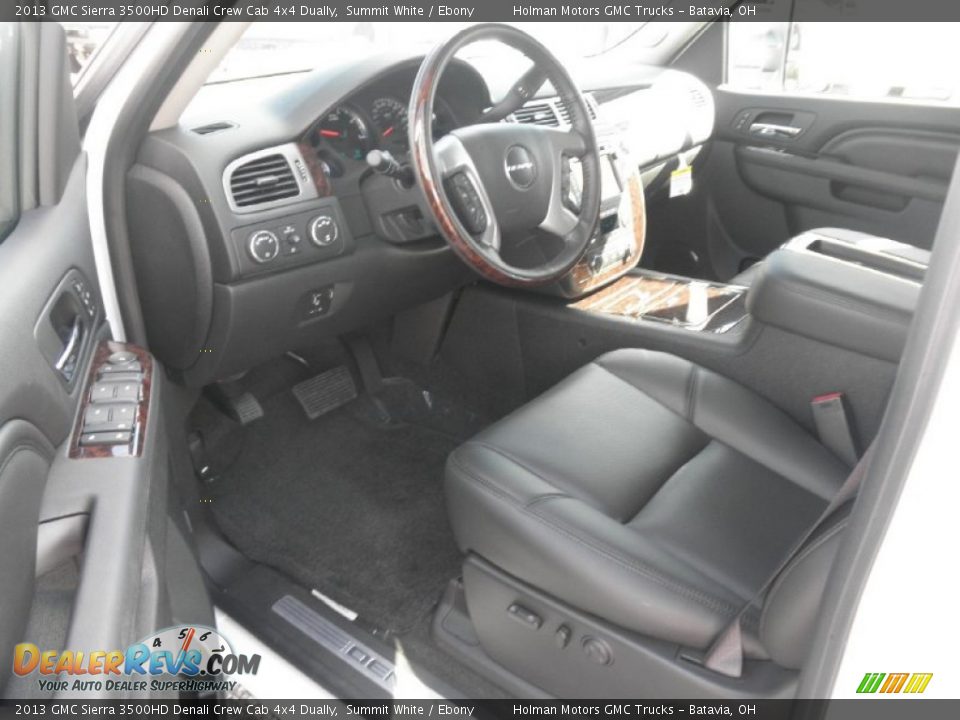 2013 GMC Sierra 3500HD Denali Crew Cab 4x4 Dually Summit White / Ebony Photo #7