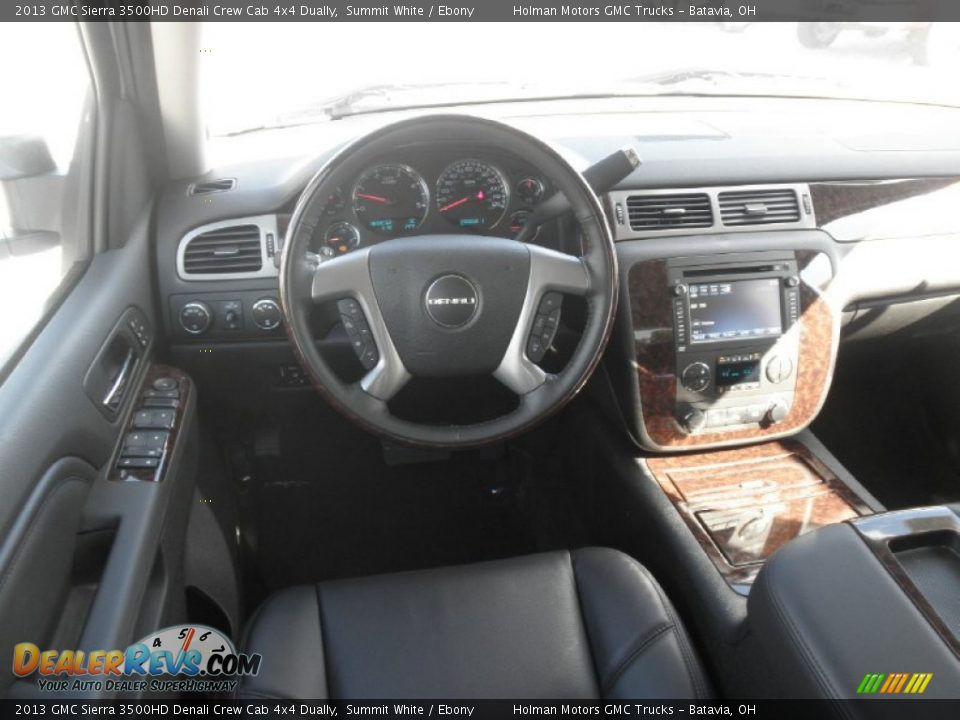 2013 GMC Sierra 3500HD Denali Crew Cab 4x4 Dually Summit White / Ebony Photo #15
