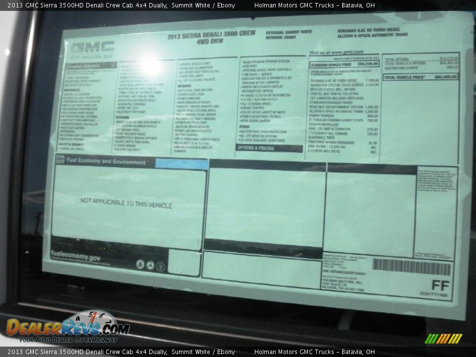 2013 GMC Sierra 3500HD Denali Crew Cab 4x4 Dually Summit White / Ebony Photo #24