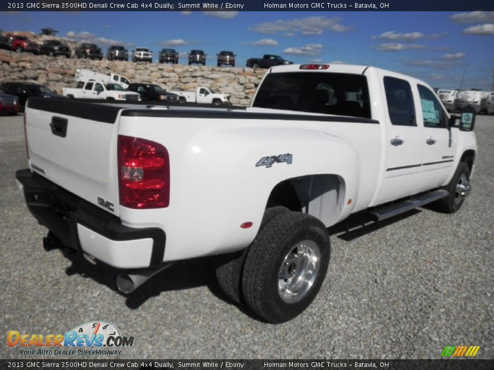 2013 GMC Sierra 3500HD Denali Crew Cab 4x4 Dually Summit White / Ebony Photo #25