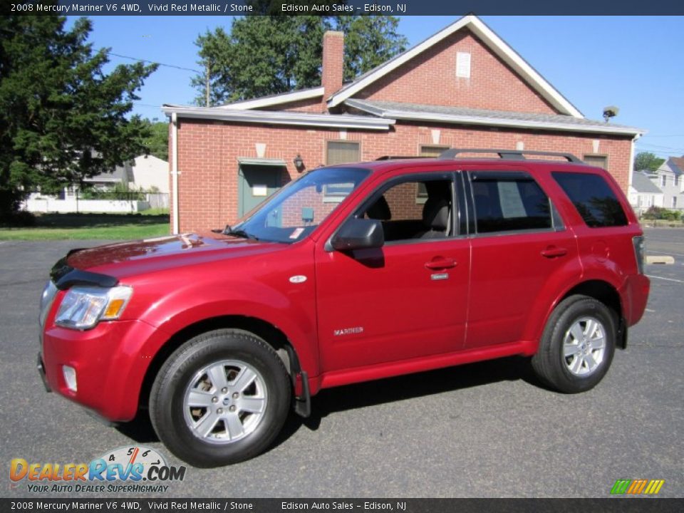 2008 Mercury Mariner V6 4WD Vivid Red Metallic / Stone Photo #1