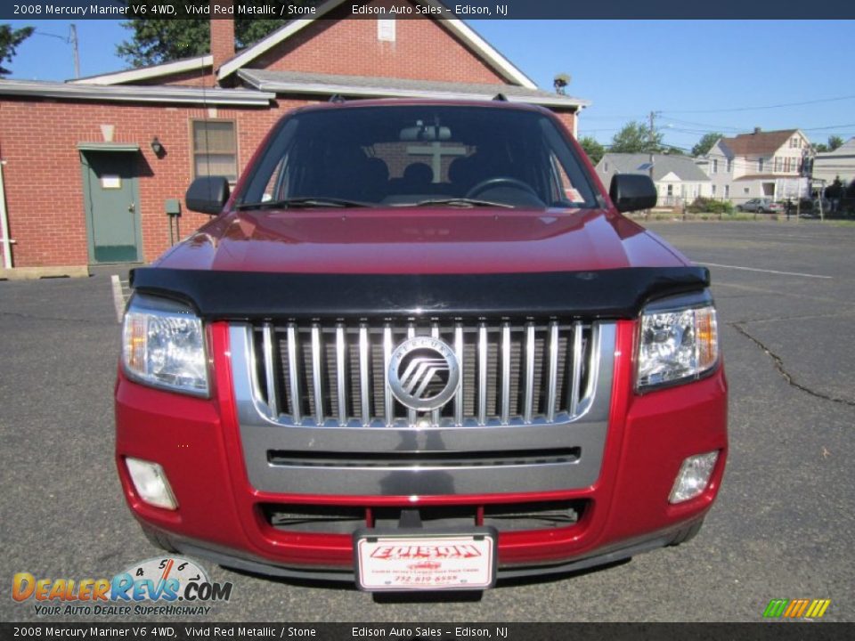 2008 Mercury Mariner V6 4WD Vivid Red Metallic / Stone Photo #12