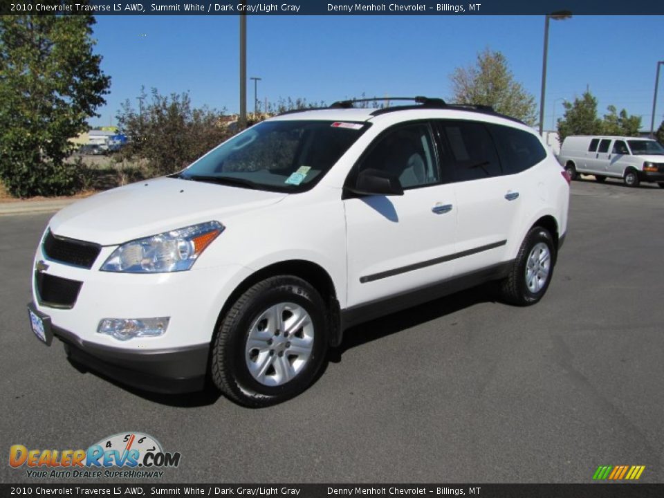 2010 Chevrolet Traverse LS AWD Summit White / Dark Gray/Light Gray Photo #1