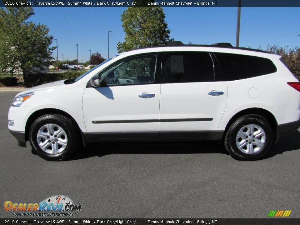 2010 Chevrolet Traverse LS AWD Summit White / Dark Gray/Light Gray Photo #2