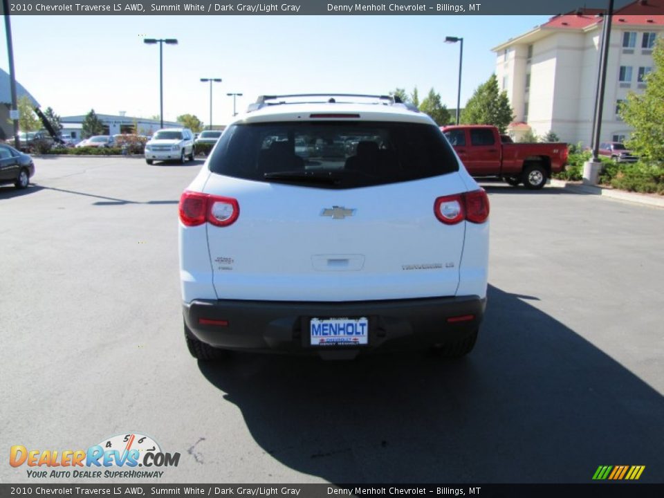2010 Chevrolet Traverse LS AWD Summit White / Dark Gray/Light Gray Photo #4
