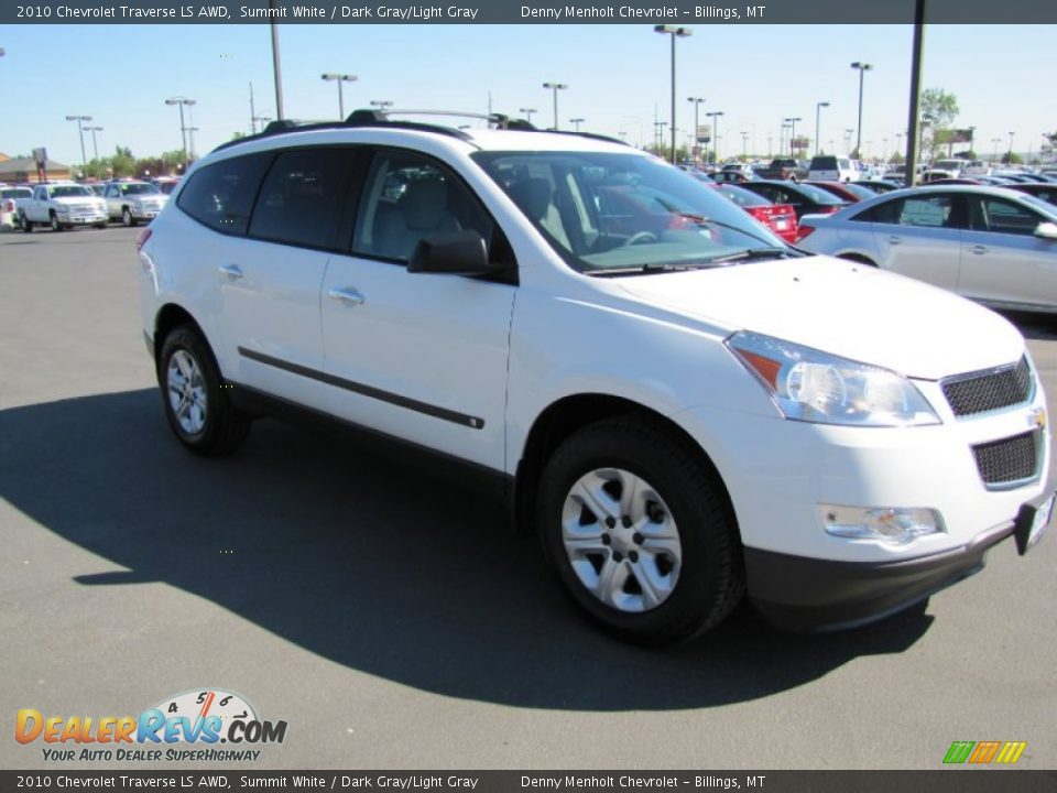 2010 Chevrolet Traverse LS AWD Summit White / Dark Gray/Light Gray Photo #7