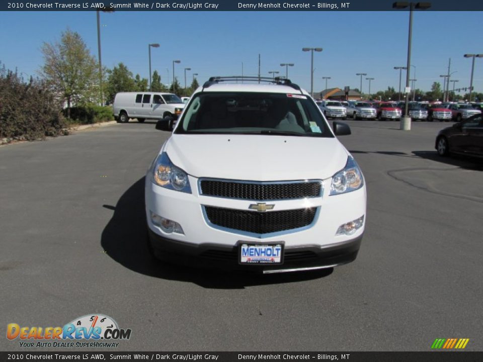 2010 Chevrolet Traverse LS AWD Summit White / Dark Gray/Light Gray Photo #8