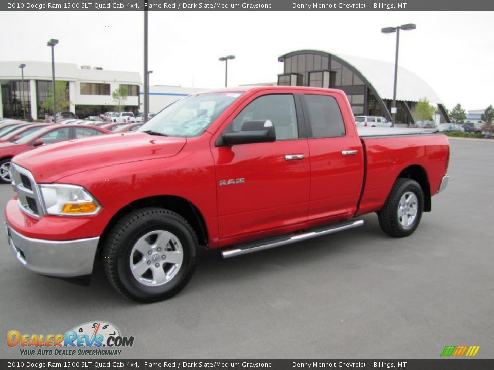 2010 Dodge Ram 1500 SLT Quad Cab 4x4 Flame Red / Dark Slate/Medium Graystone Photo #1