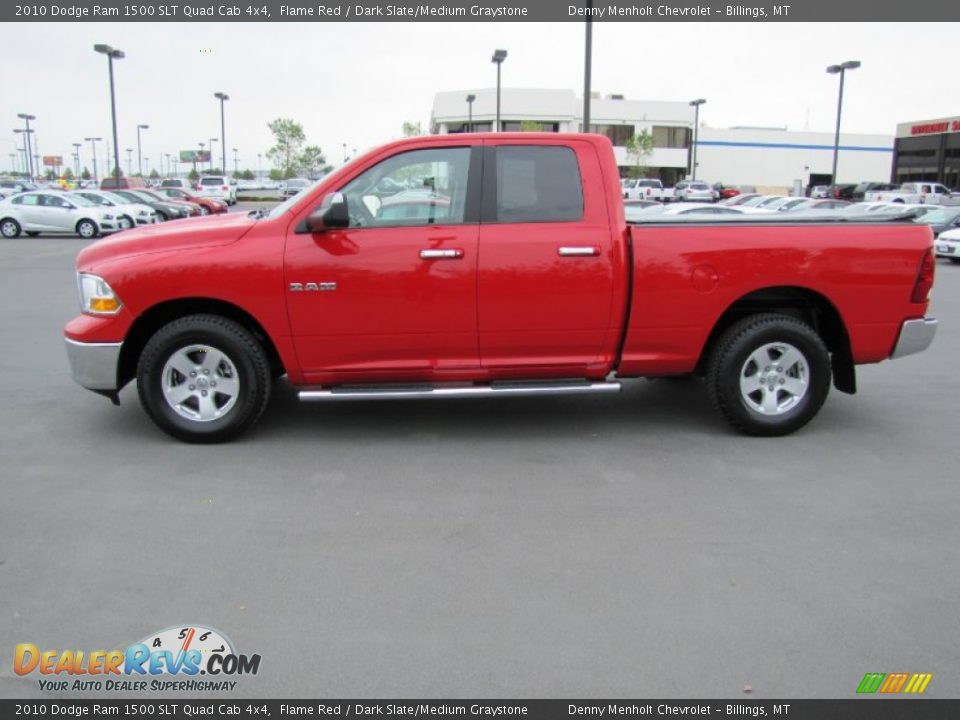 2010 Dodge Ram 1500 SLT Quad Cab 4x4 Flame Red / Dark Slate/Medium Graystone Photo #2
