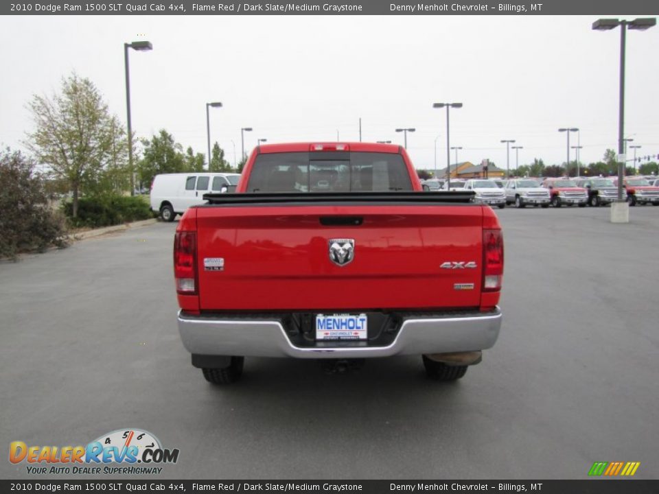 2010 Dodge Ram 1500 SLT Quad Cab 4x4 Flame Red / Dark Slate/Medium Graystone Photo #4