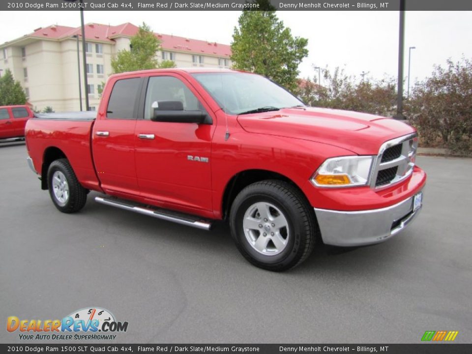 2010 Dodge Ram 1500 SLT Quad Cab 4x4 Flame Red / Dark Slate/Medium Graystone Photo #7
