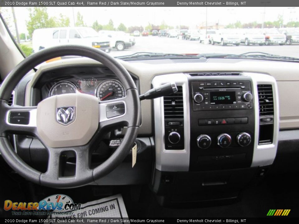 2010 Dodge Ram 1500 SLT Quad Cab 4x4 Flame Red / Dark Slate/Medium Graystone Photo #12