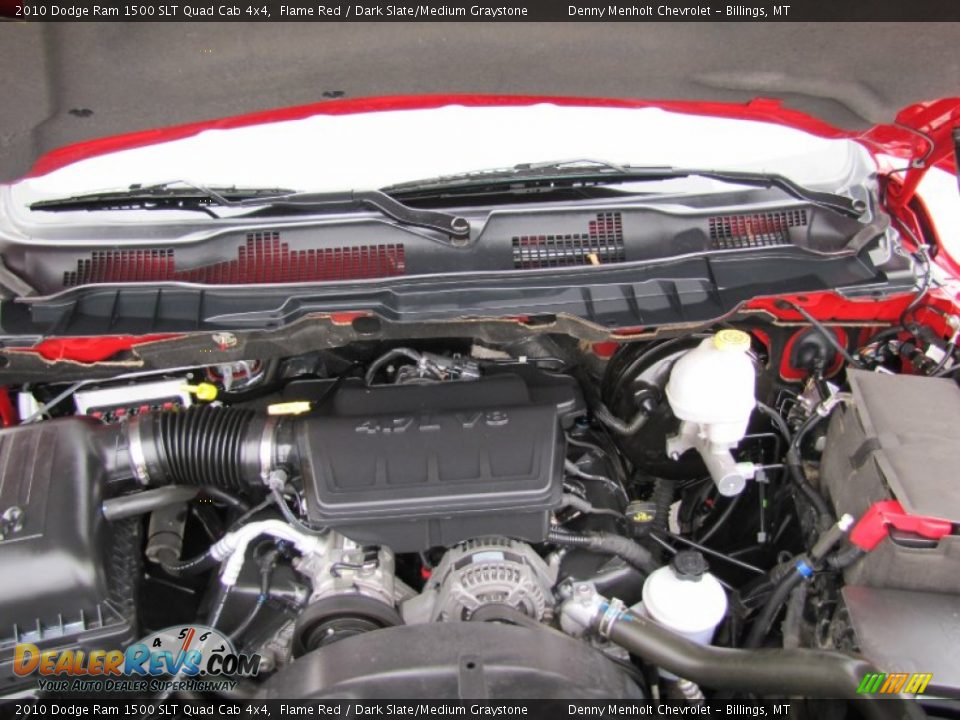 2010 Dodge Ram 1500 SLT Quad Cab 4x4 Flame Red / Dark Slate/Medium Graystone Photo #25
