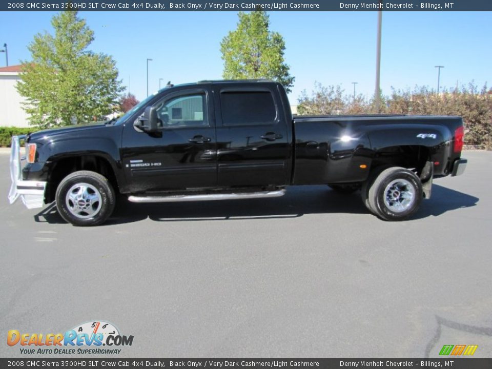 2008 GMC Sierra 3500HD SLT Crew Cab 4x4 Dually Black Onyx / Very Dark Cashmere/Light Cashmere Photo #2