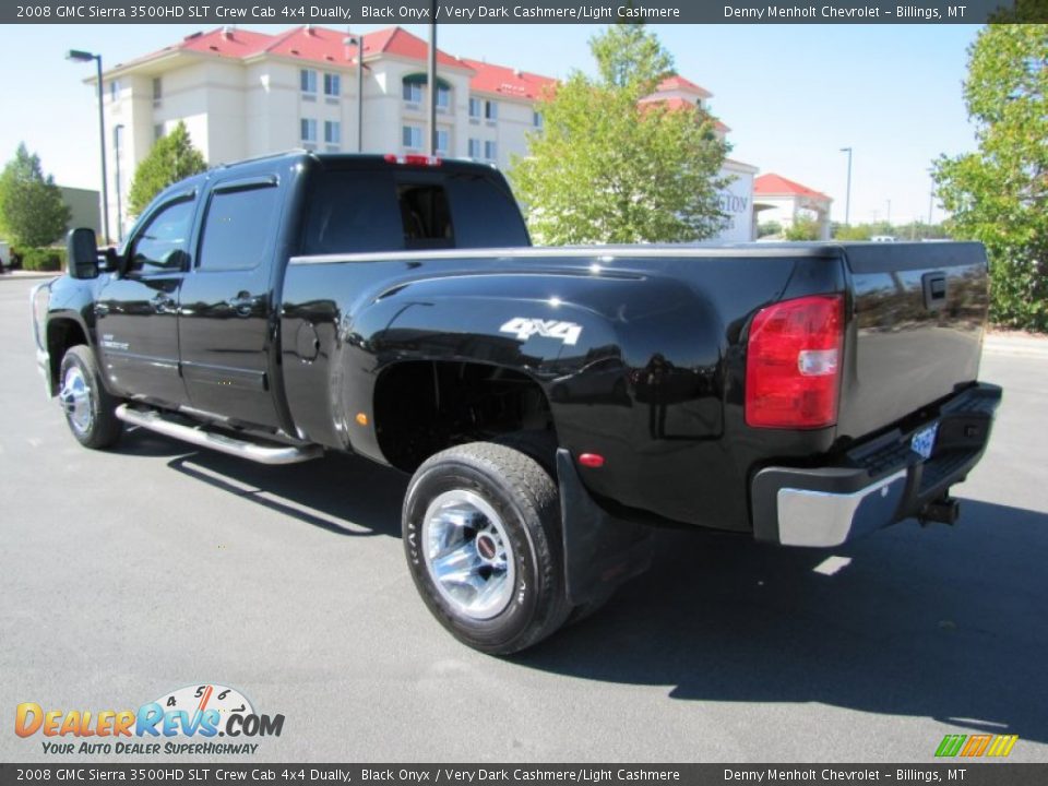 2008 GMC Sierra 3500HD SLT Crew Cab 4x4 Dually Black Onyx / Very Dark Cashmere/Light Cashmere Photo #3